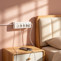 Multiprise standard européenne avec 4 prises CA et interrupteurs indépendants, 2 ports de charge USB-A + 2 ports de charge Type-C, certifiée CE