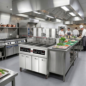 Freidora Eléctrica Industrial Automática de Múltiples Tanques con Sistema de Filtración de Aceite para <span class=keywords><strong>Pollo</strong></span> y Papas Fritas - Product Image 1