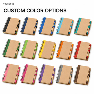 Custom Logo Eco-friendly Kraft Spiral <b>Notebook</b> with Pen and Sticky Notes <b>Set</b> A5 Hardcover Business Stationery Corporate Gift - Product Image 5