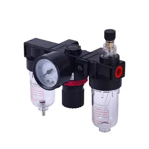 AC2000 1/4 inch filter regulator oil lubricator air source treatment unit FRL pneumatic three units with pressure guauge