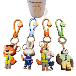 Porte-clés en PVC créatif Zootopia, figurines de lapins <span class=keywords><strong>Nick</strong></span> et Judy, breloque de sac pour couple, cadeau anime pour occasions festives - Product Image 5