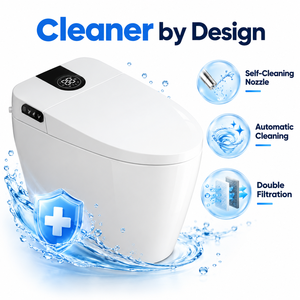 Inodoro Inteligente Moderno con Sensor Automático, Descarga Inteligente, Calefacción Eléctrica, Inodoro Inteligente de una Pieza con Control Remoto - Product Image 5
