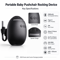 Berceuse Électrique pour Poussette avec Bruits Blancs et Bluetooth | Vitesse de Vibration Réglable Aide au Sommeil pour Landau