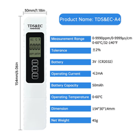 Testeur de qualité de l'eau 4-en-1 TDS, EC et température, stylo numérique précis pour l'eau potable, l'aquarium, l'hydroponie, la piscine