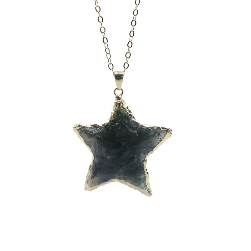 HY хорошее качество черный обсидиан Рубик Звезда Пентаграмма квадратная Луна Ryotsuki Fang драгоценный камень кулон стерлингового серебра
