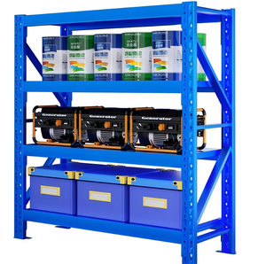 מדפי אחסון כבדים ועמידים מפלדה למחסנים, עם גובה מתכוונן, הגנה מפני קורוזיה והרכבה קלה - Product Image 1