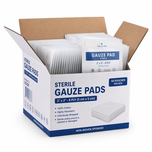 Garze Sterili Mediche all'Ingrosso, 5 pz/sacchetto, Tamponi di Cotone per Medicazione Ferite 10x10cm, 8 Strati, per Forniture Cliniche e <span class=keywords><strong>Kit</strong></span> di Pronto Soccorso - Product Image 5