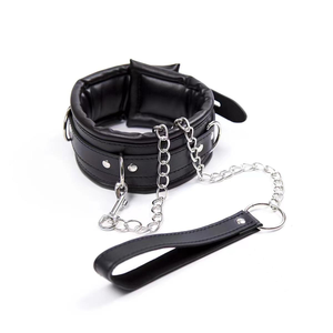 SM fetiş PU deri gerdanlık yaka uzun tasma sünger astar ile Slave boyunluk çiftler için rol oynamak esaret - Product Image 1