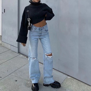 Celana Jins Denim Kurus, Celana Jins Denim Bawah Bell Ketat - Product Image 5