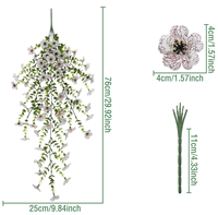 Plante artificielle murale suspendue en fleurs de plastique, orchidée violette et eucalyptus Manuka, pour panier suspendu, décoration intérieure et extérieure