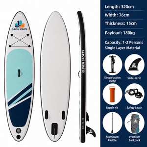 Planche de <span class=keywords><strong>paddle</strong></span> <span class=keywords><strong>gonflable</strong></span> la plus vendue rose/blanche 10'6" (320 cm) pour femmes et enfants, couleur stable, pour la navigation en eau plate - Product Image 1