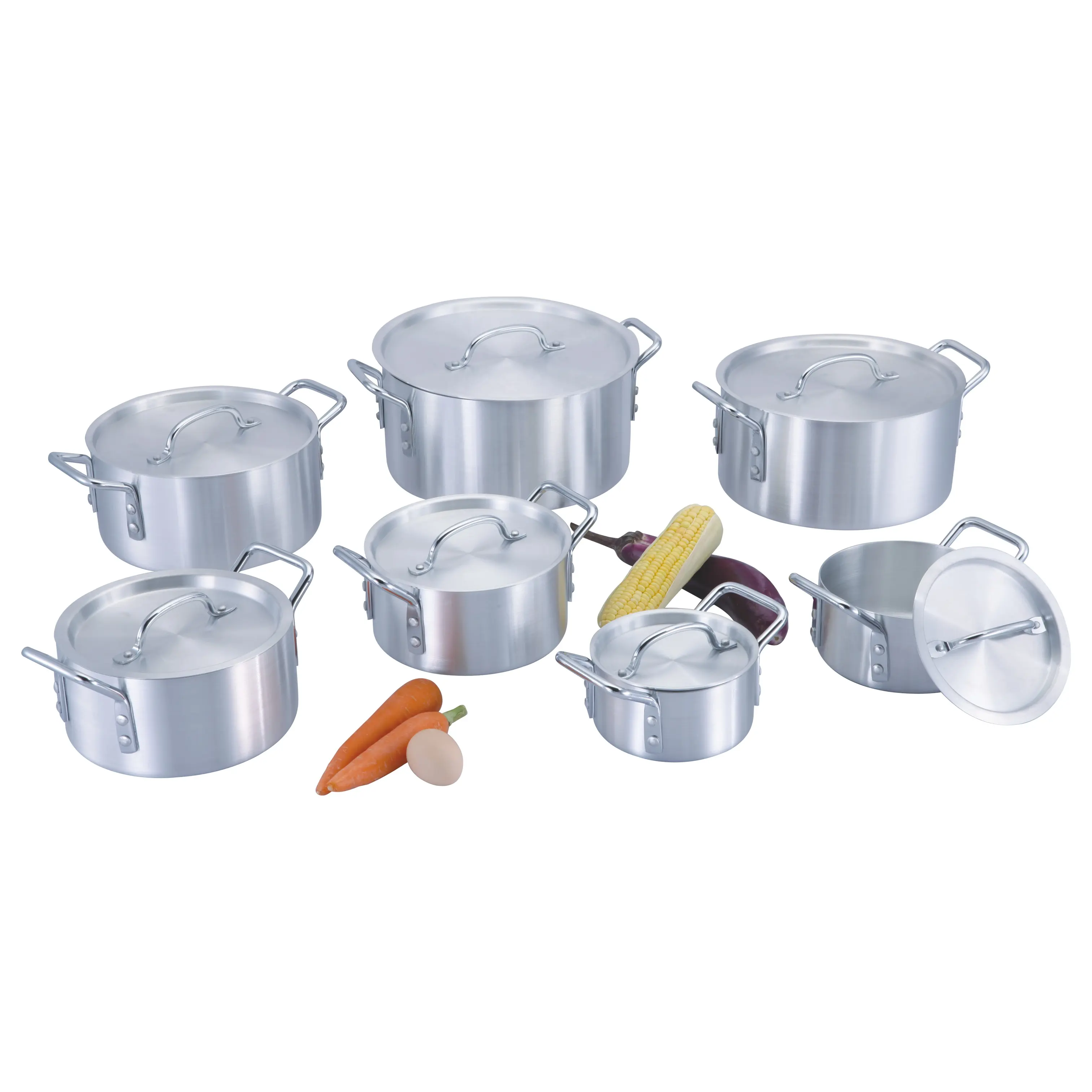 7PCS Aluminium Pot Set Peralatan Masak Set dengan untuk Rumah Restoran