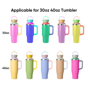 Tren baru 40oz cangkir kopi tumbler kapasitas besar glossy macaron travel mug dengan pegangan dan sedotan untuk hadiah - Product Image 4