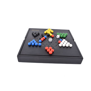 Classico gioco da tavolo di strategia nero in legno Ludo cinese <span class=keywords><strong>dama</strong></span> con 60 pz biglie - Product Image 5