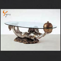 Salon attrayant sculpture en métal danseur de ballet bronze femme sculpture table basse