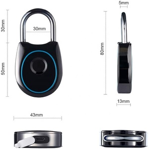 AJF Intelligent Empreintes Digitales Cadenas Étanche Tactile Serrure pour Gym <span class=keywords><strong>Casier</strong></span> École Sac À Dos Voyage Valise Bagages - Product Image 5
