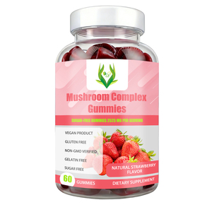 Gomitas de Complejo de Hongos de Marca Privada OEM/ODM, Sabor Fresa, Sin Azúcar, Apoya el Sistema Inmunológico con 10 Hongos - Product Image 1