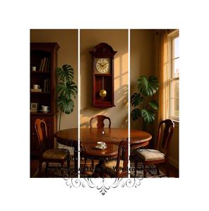 Pendule Grandfather Wall Clock Finition chêne Legacy et un pendule fini laiton brossé pour un style traditionnel - Product Image 1