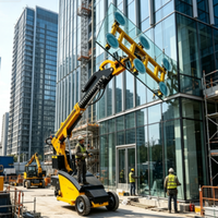 Équipement d'installation de verre autoportant sur roues, certifié CE, avec ventouse de levage pour l'industrie de la construction
