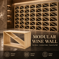 Système de cave à vin modulaire en bois, grande solution de stockage pour bar à domicile, villa, restaurant, hôtel, projet