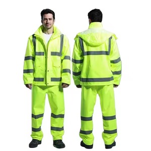 Impermeable para Hombre, Chaqueta de Motocicleta Negra, de Poliéster, para Exteriores, con Franjas Reflectantes - Product Image 1