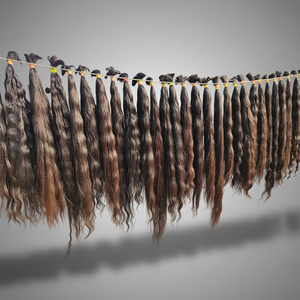 Paquet de cheveux brésiliens de vison naturel non transformés, vierge en vrac, raides, vente en gros d'extension de cheveux humains brésiliens - Product Image 1