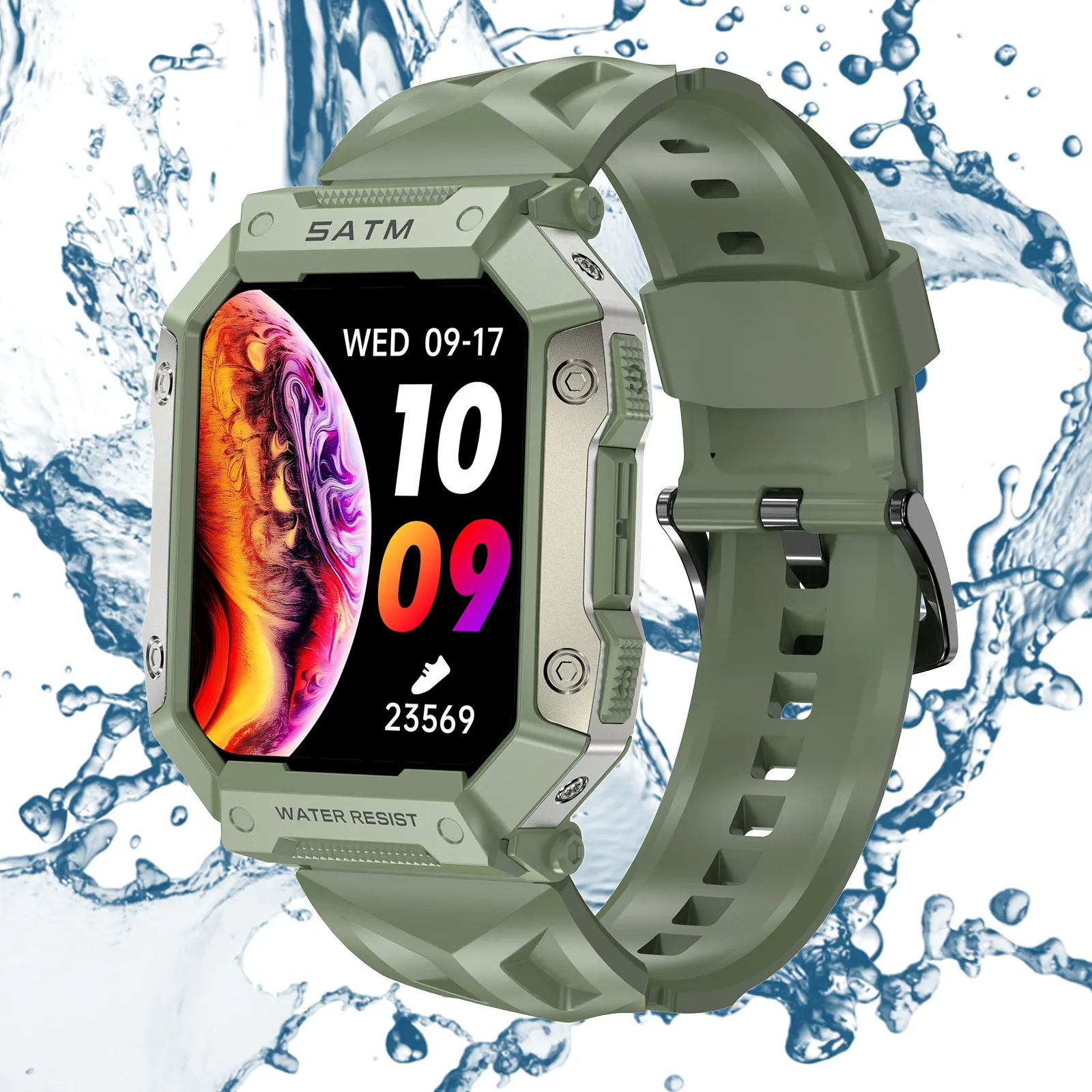 PG333 jam tangan pintar data fisik panggilan BT, arloji cerdas 1.92 inci tahan air IP68 400mah luar ruangan berkelanjutan