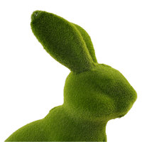 Sculpture de lapin en herbe artificielle à texture réaliste et festive, vert, floqué, écologique, fait main, ornement de Pâques pour la maison et le patio