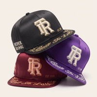 Casquette de baseball personnalisée de haute qualité, noire, à visière plate, avec broderie 3D TR, logo latéral gothique, vente en gros OEM ODM