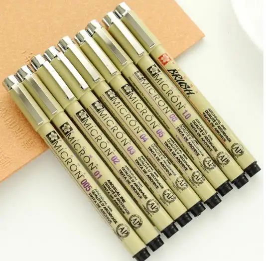 Logotipo personalizado de fábrica Art Manga Outlining Pen Pigment Liner Micron Fineliner pen Black needle PEN para Sketch