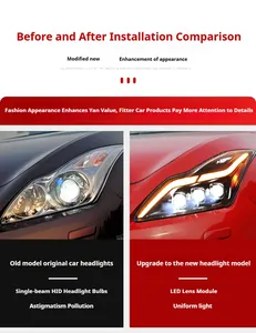 Luces Delanteras LED para Infiniti G37 Q60 Coupé de <span class=keywords><strong>2</strong></span> Puertas 2008-2015, Faros Proyectores con Luz Diurna, Accesorios Automotrices - Product Image 6
