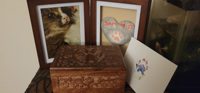Moule en argile photo en bois de qualité supérieure personnalisable imprimé UV Kit de papaye pour animaux de compagnie cadre photo pochoir bonus empreinte de patte de chien et de chat