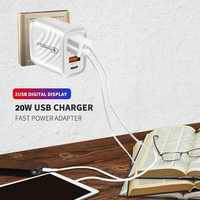 Cargador de Pared para Teléfono Celular con 3 Puertos USB + PD Tipo C, Adaptador QC3.0, Enchufe EU/US, 20W, Precio de Fábrica