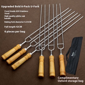 Wholesale Outdoor Stainless Steel <strong>Barbecue</strong> Tools Chicken <strong>Wings</strong> and Lamb Legs Skewers Iron Brazing Needles for Grilled Food - Product Image 6