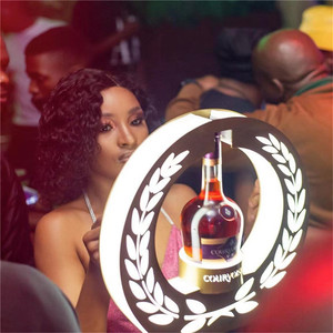 Nueva llegada Courvoisie R logotipo personalizado logotipo controlado recargable y botella LED redonda presentador portador glorificador pantalla - Product Image 3