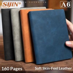 A6 Portable Pocket <b>Notebook</b> PU Thread Sewing Cover <b>Mini</b> Simple Notepad School 80 Sheets Gift Diary Wholesale - Product Image 5