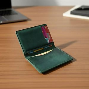 Cartera Bifold de Cuero Genuino Hecha a Mano, Delgada, Minimalista, para Bolsillo Delantero, Tarjetero, Cartera Duradera para Tarjetas de Crédito - Product Image 3
