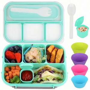 Boîte à lunch isotherme durable pour enfants, 4 compartiments, 1000 ml, en plastique PP sans BPA, anti-fuite, personnalisable en gros - Product Image 6