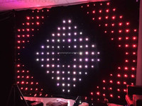 Rideau vidéo LED flexible P18CM rétroéclairé 3*4M pour décoration de scène de boîte de nuit, RGB 3-en-1, en forme d'étoile