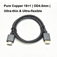 Kabel Video HD Male to Male 4K 60Hz Ultra Tipis Lembut Konduktor Tembaga Penuh Cangkang Paduan Aluminium