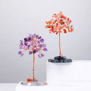 Commercio all'ingrosso fatto a mano sette Chakra agata albero di cristallo denaro albero ornamenti in resina Base albero della fortuna Laser pietra naturale <span class=keywords><strong>souvenir</strong></span> - Product Image 3