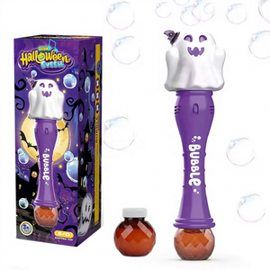 Soplador de burbujas automático con luz LED <span class=keywords><strong>Fantasma</strong></span> De Halloween Bubble Making Wand Toys para niños - Product Image 1