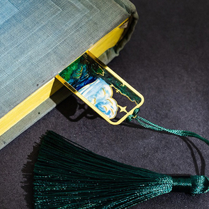 Chất Lượng Cao UV Bookmark Laser Khắc Rỗng Thèm Thép Không Gỉ Brass Trống Men Tùy Chỉnh Van Gogh Phong Cách Kim Loại Bookmark - Product Image 2