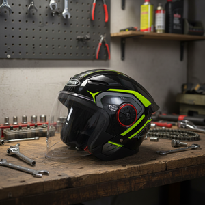 Nuevo <span class=keywords><strong>Casco</strong></span> Universal ABS de Media Cara para Motocicleta, Bicicleta Eléctrica, Bicicleta - Certificado DOT, Talla Ajustable, Equipo de Seguridad para Todas las Estaciones - Product Image 1
