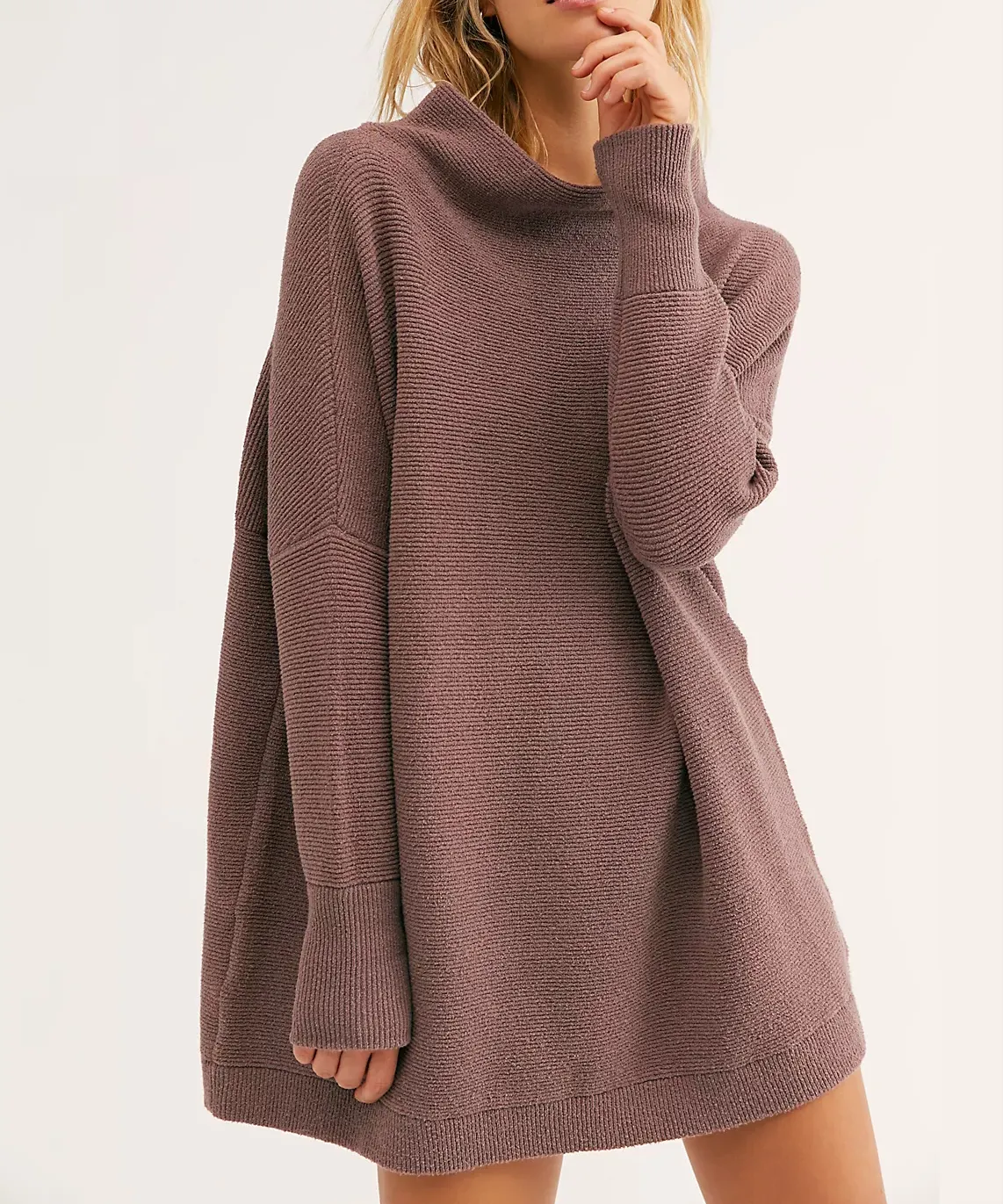 2022 סתיו סקסי סוודר שמלות כותנה נשים ארוך שרוול סוודר שמלה אחת גודל לסרוג סוודר שמלת נשים בגדים
