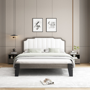 Upholstered <b>Bed</b> Frame 1.8m <b>Double</b> Nordic Style Bedroom Furniture for Adults and Elderly - Product Image 2