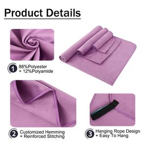 Serviette de plage en microfibre à rayures avec logo personnalisé, imprimée numériquement, promotionnelle, avec sac à dos - Product Image 2