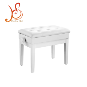 Banco de <span class=keywords><strong>Piano</strong></span> Ajustable HUASHENG, Color Blanco/Negro Nogal, Cuero Sintético, Marco de Madera, Instrumentos de Teclado al por Mayor - Product Image 1