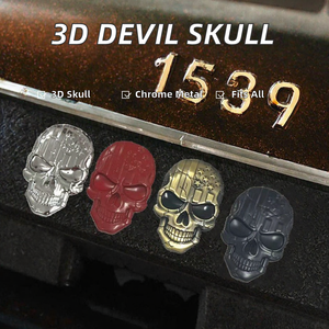 3D Skull Auto Badge Sticker Chrome Style Car <strong>Emblem</strong> Bumper Decal for Cars SUVs Trucks <strong>Motorcycles</strong> - Product Image 2