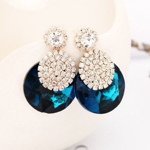 Boucles d'oreilles pendantes en cristal de mode coréenne avec strass, nouveaux designs transfrontaliers, vente en gros auprès des fabricants pour femmes - Product Image 5